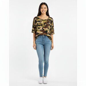 LuLaRoe Irma High-Low Tunic Camouflage Print Women's XS | Soft Oversized Top NWT